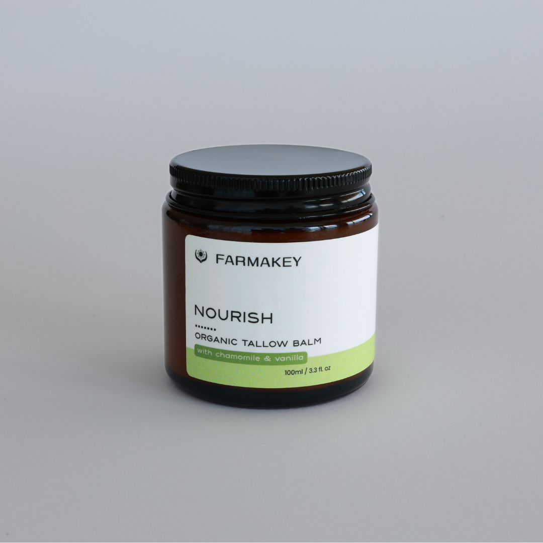 farmakey Nourish tallow balm, front side